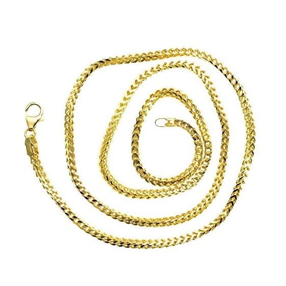 14K YELLOW Gold SOLID FRANCO Chain 22 Inches Long 2 5MM Wide