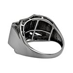 Mens Black Diamond Ring 10K Gold by LUXURMAN (0.5 