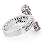 Ladies Diamond Right Hand Rings: 14K Gold Pink Top