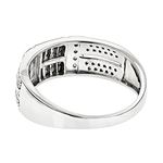 14K White Gold Diamond Ring Round Princess Diamond