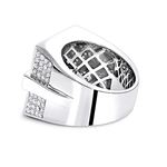 14K Gold Mens Pave Diamond Ring 3.5 Carats of Diam