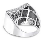 14K White Gold Iced Out Mens Diamond Ring by LUXUR