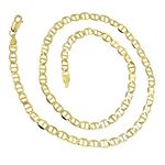 10K Yellow Gold Solid Flat Mariner Chain 4mm Wide 