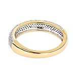 Thin 14K Yellow Gold Micro Pave Diamond Wedding Ba