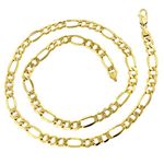 10k Yellow Gold 8mm Wide Figaro Chain Hollow Neckl