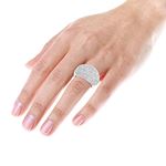 14K White Gold Ladies Designer Pave Diamond Ring b