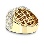 14K Yellow Gold Designer Mens Ring Diamond Band by