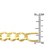 10k Yellow Solid Gold 9.5mm Wide Figaro Chain Neck