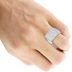 14K white Gold Mens Designer Diamond Ring 2 Carats