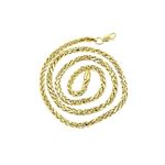 Hollow 14k Gold Franco Round Diamond Cut Chain For