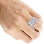 Mens Pave Diamond Ring 14K White Gold 1.52ct by LU