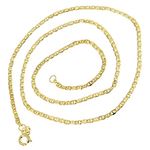 10K Yellow Gold Solid Flat Mariner Chain 2mm Wide 