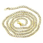 Solid 10K Yellow Gold Italy Cuban Curb Link Chain 