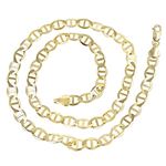 10K Yellow Gold Solid Flat Mariner Chain 5mm Wide 
