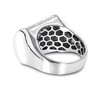 14K white Gold Mens Designer Diamond Ring 2 Carats