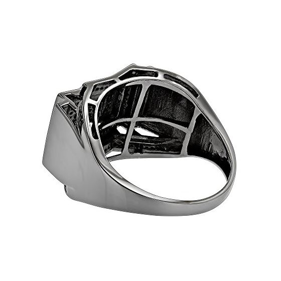 Mens Black Diamond Ring 10K Gold by LUXURMAN (0.5 