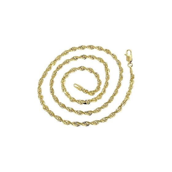 Hollow 10k Gold Rope Sparkle Chain For Men and Wom