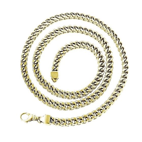 14k Yellow Gold Hollow Franco Chain 7mm Wide Neckl