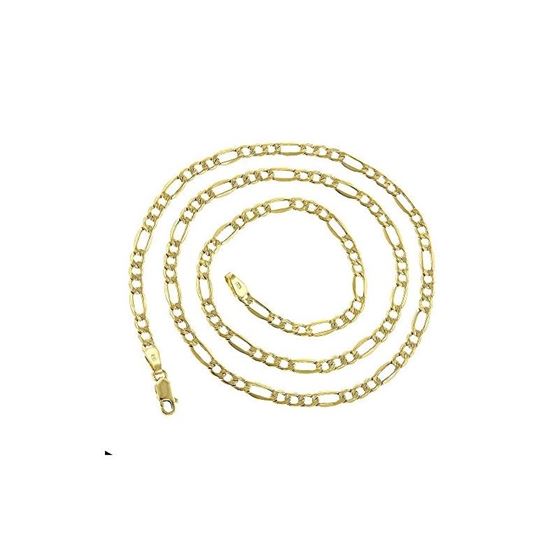 Hollow 10k Gold Figaro Chain For Men and Women 4.5