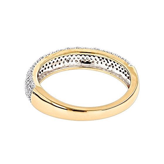 Thin 14K Yellow Gold Micro Pave Diamond Wedding Ba