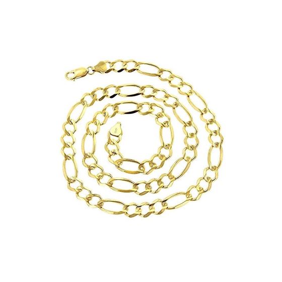 Solid 10k Gold Figaro Chain For Men LUXURMAN 8.5mm