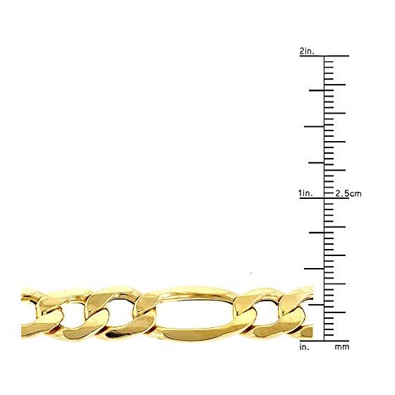 10k Yellow Gold 9.5mm Wide Figaro Chain Hollow Nec
