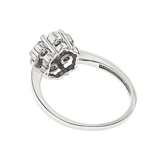 14K White Gold 7 Stone Ladies Diamond Cluster Ring