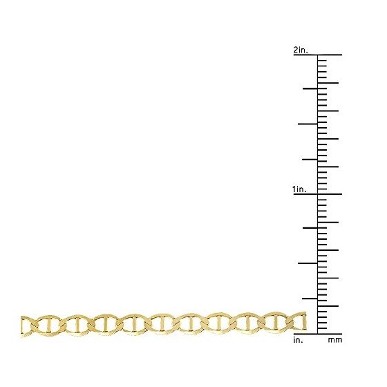 10K Yellow Gold Solid Flat Mariner Chain 4mm Wide 