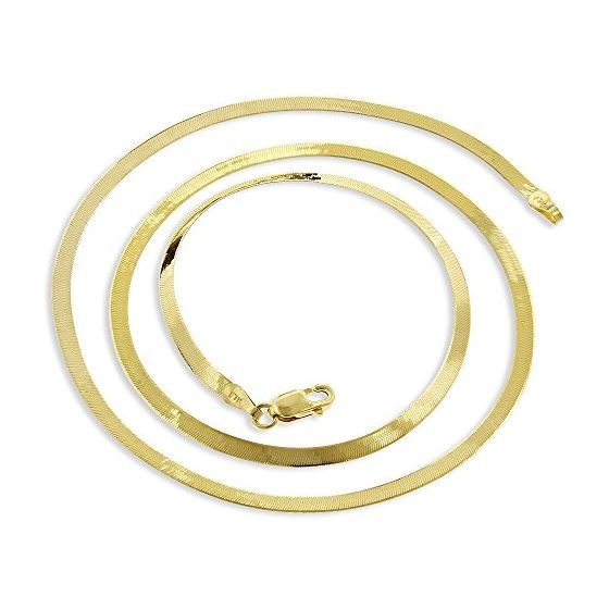 Solid 10K Yellow Gold Herringbone Chain 2.3mm Wide