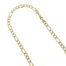 10k Yellow Solid Gold 8mm Wide Figaro White Diamon