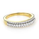 Thin Diamond Wedding Bands 14K Gold 3 Row Diamond 