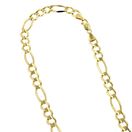 10k Yellow Solid Gold 9.5mm Wide Figaro Chain Neck