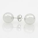 14k White Yellow Gold 10mm Ball Stud Earrings (Whi