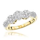 14K Gold Diamond Cluster Ring for Women Past Prese