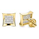 14K Rose Gold Princess Cut Diamond Stud Earrings K