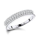 Thin Diamond Wedding Bands 14K Gold 3 Row Diamond 