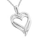 Luxurman Love Quotes Necklace Sterling Silver Doub