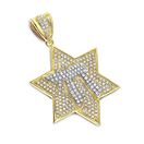 Diamond Star of David Pendant Chai 14K Gold by LUX