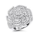 18k White Gold Flower Diamond Engagement Ring by L