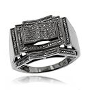 Mens Black Diamond Ring 10K Gold by LUXURMAN (0.5 