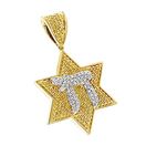 Chai Yellow Diamond Star of David Pendant 14k Gold