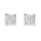 Princess Cut Diamond Earrings 14K White Gold by LU