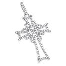 14K White Gold Unique Diamond Cross Pendant for Wo