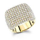 14K Yellow Gold Designer Mens Ring Diamond Band by