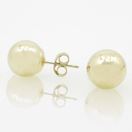 14k White Yellow Gold 10mm Ball Stud Earrings (Whi