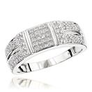 14K White Gold Diamond Ring Round Princess Diamond