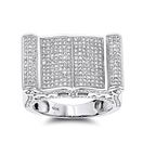 Mens Pave Diamond Ring 14K White Gold 1.52ct by LU