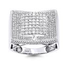 14K White Gold Iced Out Mens Diamond Ring by LUXUR