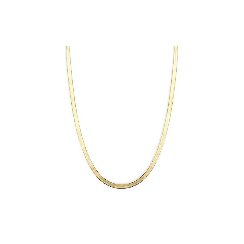 Solid 10k Yellow Gold Herringbone Chain 45mm Wide Necklace With Lobster Clasp 16 Inches Long 1764