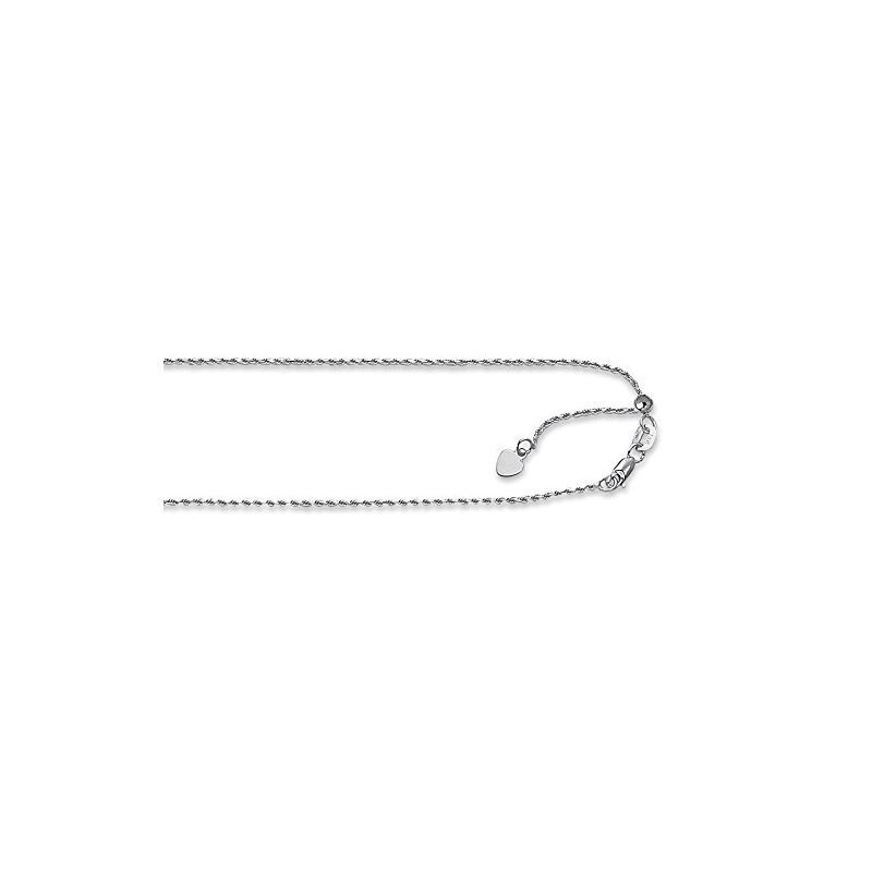 Solid 14k Gold Rope Adjustable Chain For Men and W